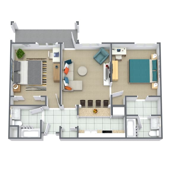 a floor plan of a house with a bedroom and a living room