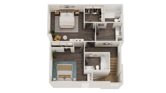 2 bed 2.5 bath floor plan B at Altitude Apartments, Moreno Valley , CA