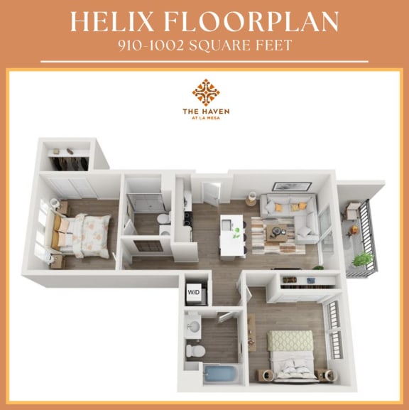 Helix Floor Plan at Haven at La Mesa, San Diego, CA