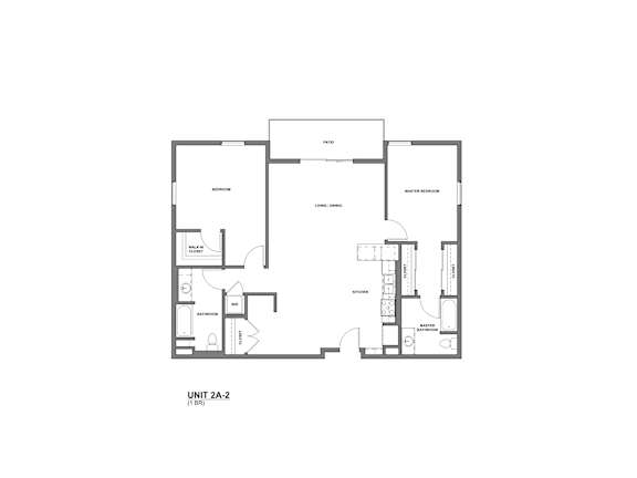 Floor Plan  A floor plan of a residential unit with labeled rooms.