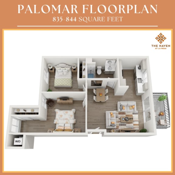 Palomar Floor Plan at Haven at La Mesa, San Diego, CA