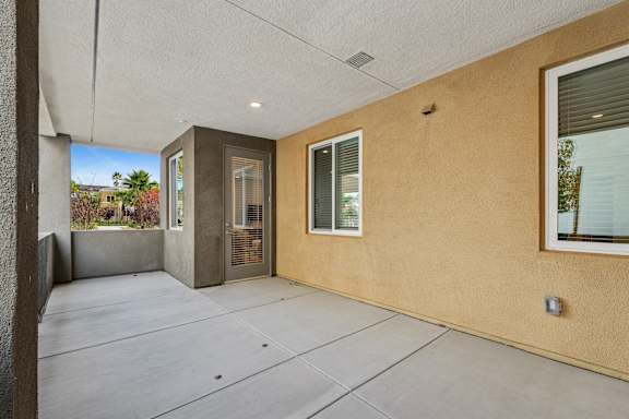 Oversized patio attached to 2-bedroom unit at The Park Apartment Homes