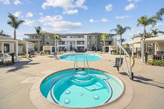 soothing spa in the resort style pool area at The Max on Jefferson