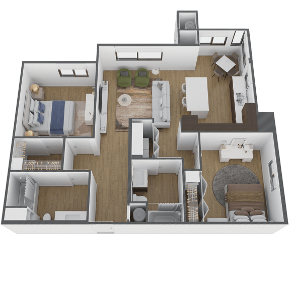 2 bed 2 bath floor plan A at The Max on Jefferson Apartments, Murrieta