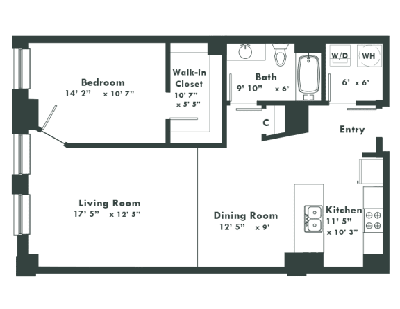 a floor plan of a home with a large living room and a dining room