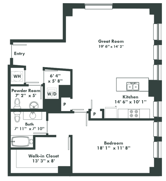 a floor plan of a house with a green background