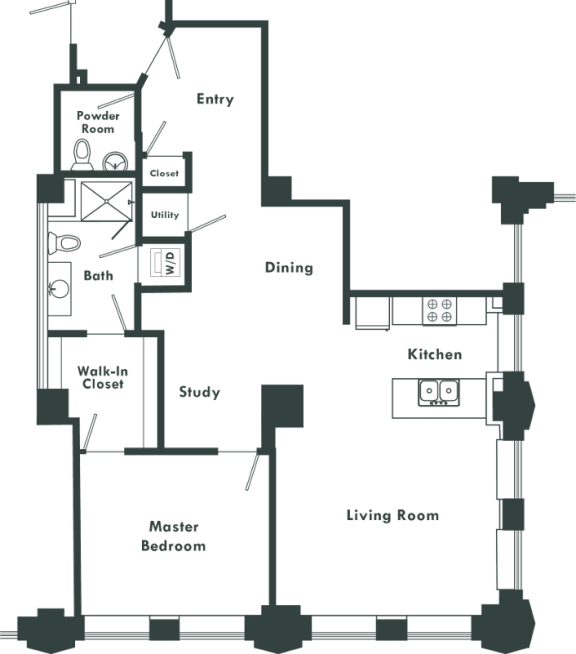 a floor plan of a house with a staircase leading up to the second floor
