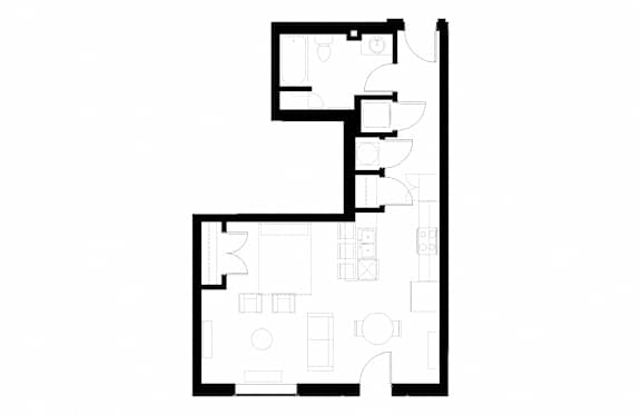 A black and white image of a house floor plan.