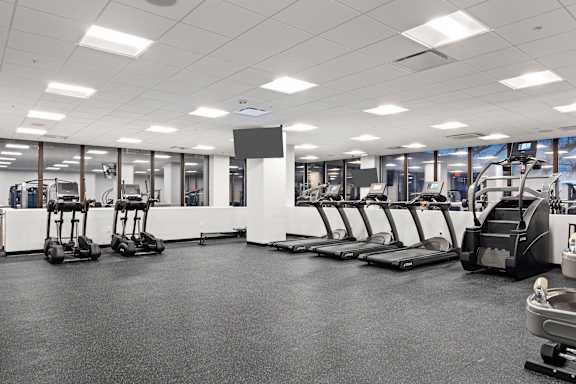 fitness center, weights, bike at The Residences at Tesson Ridge, Saint Louis, Missouri