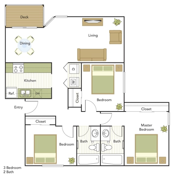 WaterView Three Bedroom, Two Bath