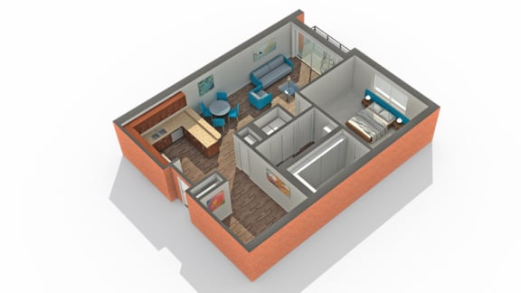 the floor plan with 448 sq ft