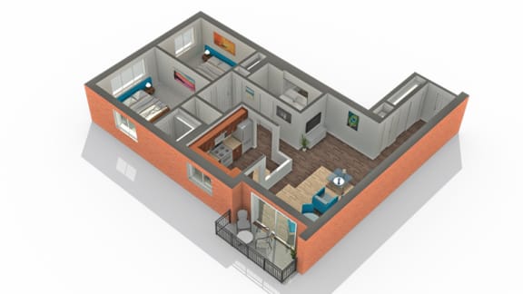 apartments isometric floor plan