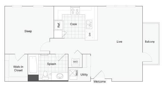Highland floorplan at 1910 on the Water