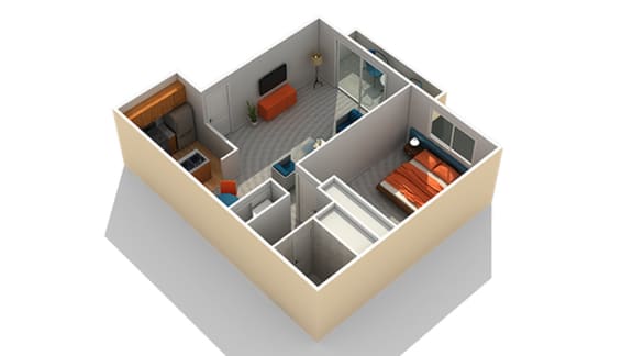 1 Bed 1 Bath Floor Plan at OceanAire Apartment Homes, California, 94044