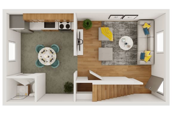 Floorplan - 2 bedroom Main at Fay Street Apartments, Winchester