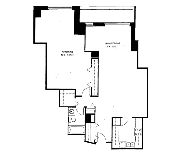 Floorplan for unit 208