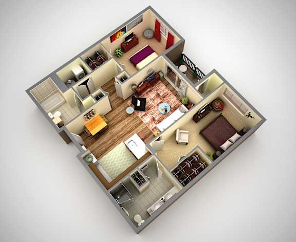 Manhattan Floor Plan at Cosmopolitan Apartments, Pittsburgh, PA