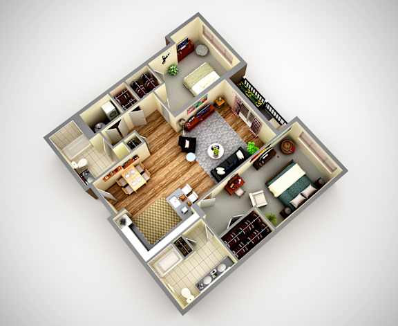 Washington Floor Plan at Cosmopolitan Apartments, Pittsburgh, 15237