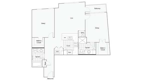 Broadway Floorplan at 1910 on the Water