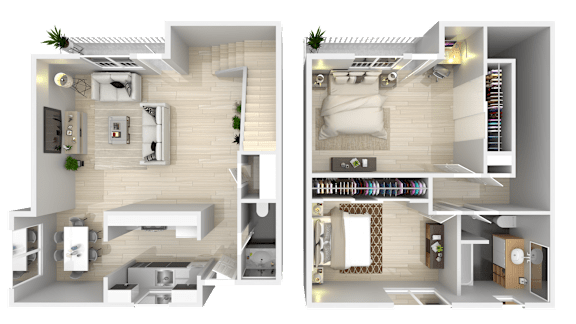 2 bedroom 1.5 bath Townhome at River Lofts Apartments, Tualatin