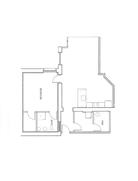 Floor Plan  Floor plan for 1 bedroom &#x2B; 1.5 bath
