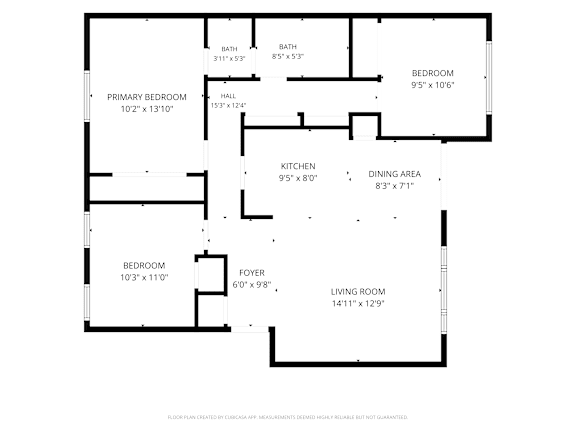 Floor Plan  A black and white image of a floor plan for a house.