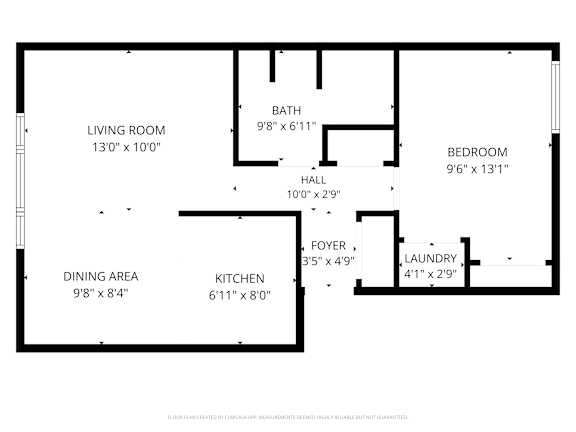 Floor Plan  A black and white image of a floor plan for a house.
