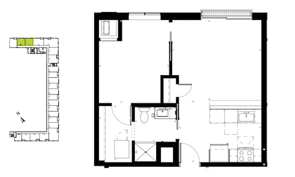 1 bed 1 bath floorplan