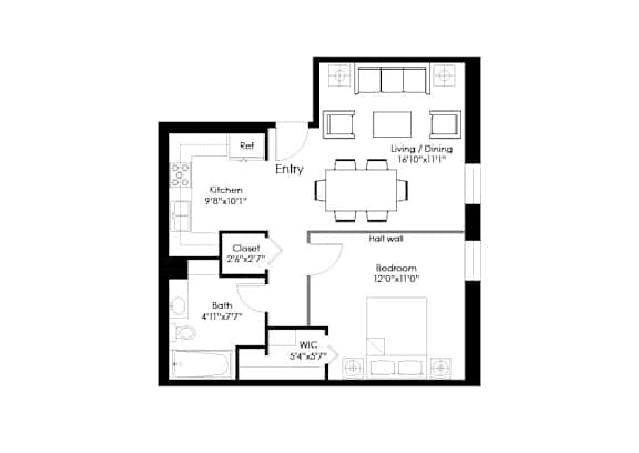 A2 Floorplan at FreightYard Townhomes and Flats, Minneapolis, MN