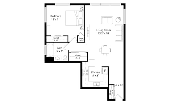 A2 Floorplan at The Venue on Knox Apartments, Minnesota