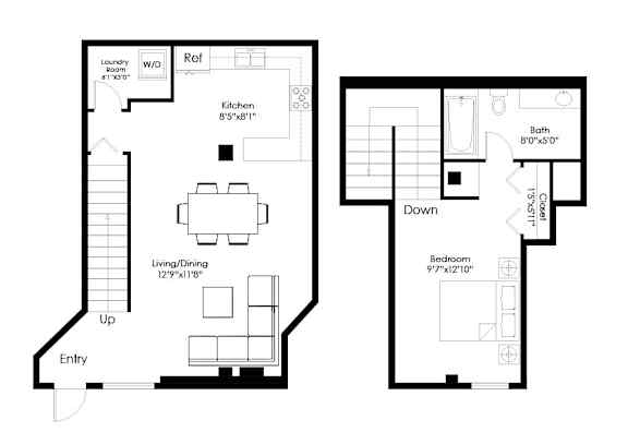 A3 Floorplan at FreightYard Townhomes and Flats, Minneapolis