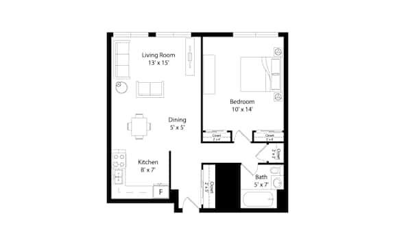A4 Floorplan at The Venue on Knox Apartments, Minneapolis, MN