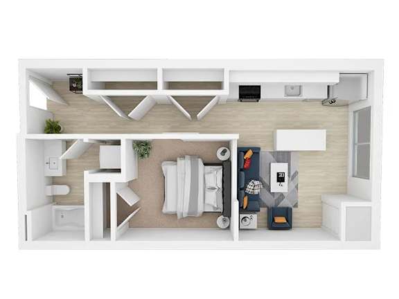 1 Bed 1 Bath Floorplan at The Shale, Minneapolis, MN 55406