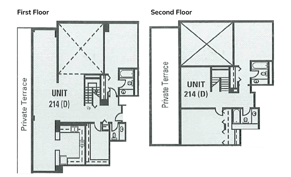 Floorplan layout for unit 214