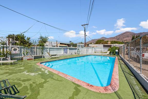 the pool is clean and ready to use at the resort
