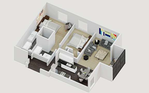 2 bed 2 bath A at Astor Place of Edina Apartments , Edina, 55435