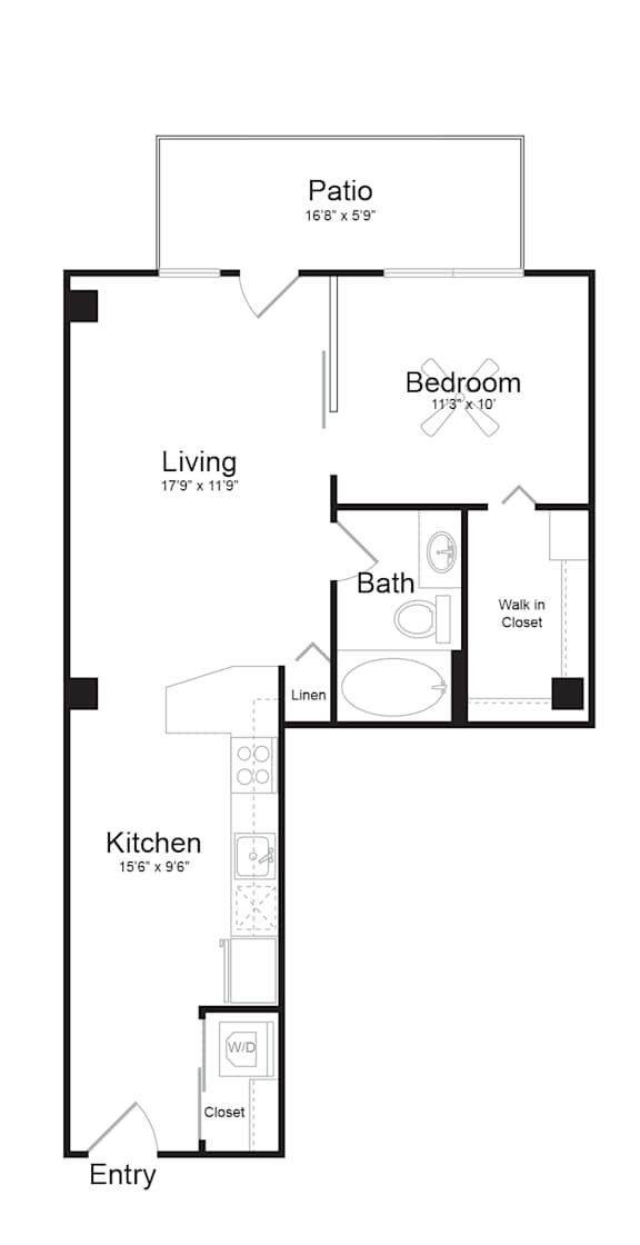 Floor Plan  A15 Floor plan at Track 29 Apartments, Minneapolis, MN, Minnesota, 55408