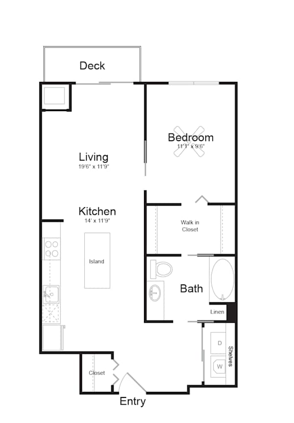 Floor Plan  A19 floor plan at Track 29 Apartments, Minneapolis, MN