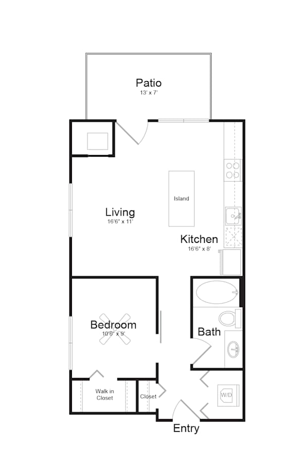 Floor Plan  A2 floor plan at Track 29 Apartments, Minneapolis, 55408