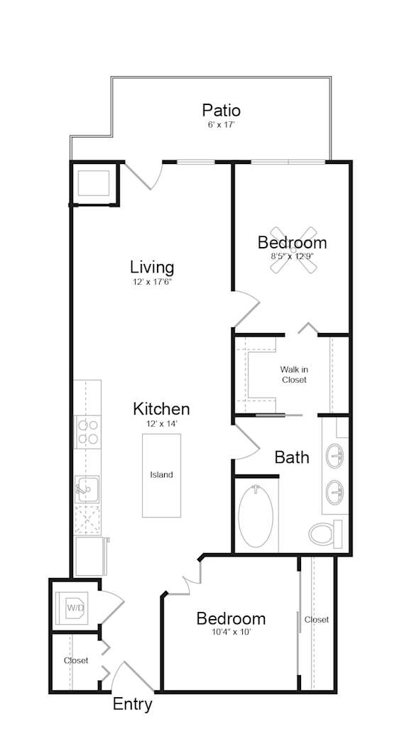 Floor Plan  B8 floor plan at Track 29 Apartments, Minnesota, 55408