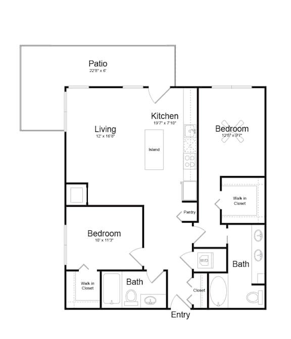 Floor Plan  C6 floor plan at Track 29 Apartments, Minneapolis, MN, 55408