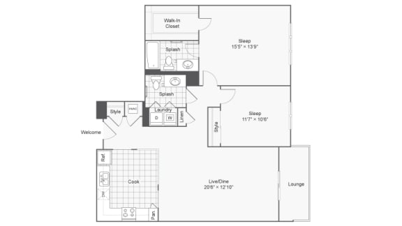 Brook Floor Plan at Arrive Town Center, Vernon Hills, IL