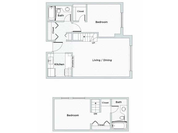 2 Bed 2 Bath Floorplan D at Oak Park City, Oak Park, IL