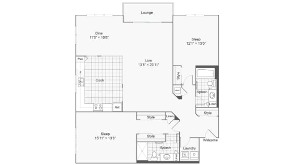 Cumberland Floor Plan at Arrive Town Center, Vernon Hills, 60061