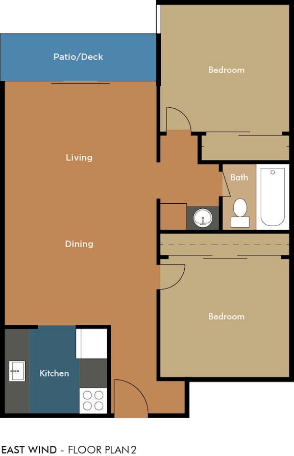 Floor Plan 2 at East Wind, Gresham, OR