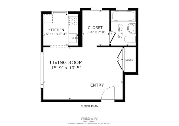 Floor plan for a studio apartment