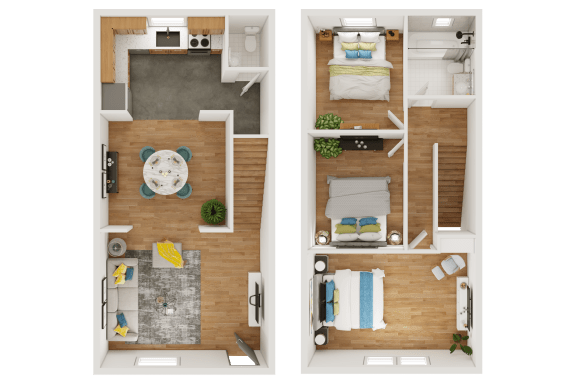 3 bedroom floorplan at Fay Street Apartments, Winchester