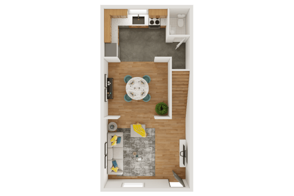 3 bedroom floor plan 1st floor at Fay Street Apartments, Virginia
