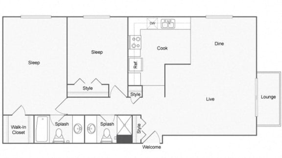 Floor Plan  Bennett Floor Plan at ReNew Aurora, Aurora, IL, 60506