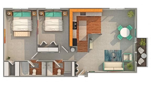 Bennett Floor Plan at ReNew Aurora, Aurora, Illinois